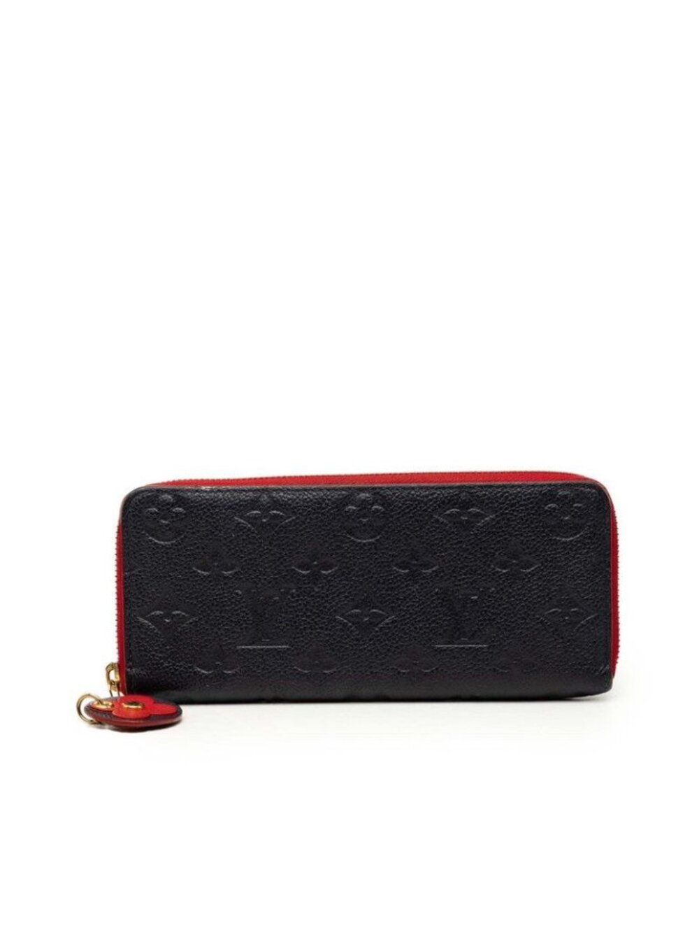 Louis Vuitton Wallet Navy Red Leather